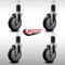 Service Caster 5'' SS Black Poly Wheel Swivel 1-5/8'' Expanding Stem Caster Set, 4PK SCC-SSEX20S514-PPUB-BLK-158-4 - alternate 4